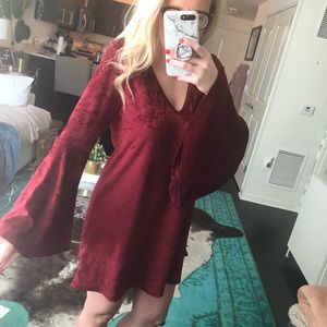 Velvet Bell Sleeve Dress